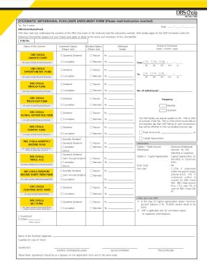 Fillable Online SYSTEMATIC WITHDRAWAL PLAN SWP ENROLMENT FORM Please