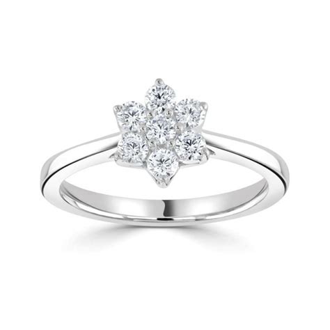 Ct White Gold Seven Stone Diamond Cluster Ring Smooch Rings