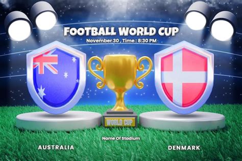 Premium PSD World Cup Group Stage Matches Australia Vs Denmark