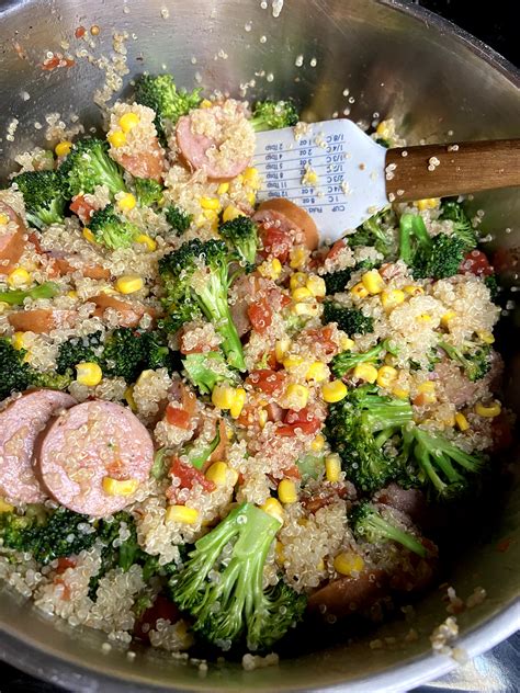 Kielbasa And Quinoa Vegetable Skillet Jess In The Kitchen