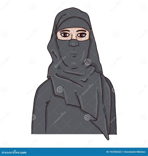 Woman In Niqab Traditional Arabian Clothes Stock Vector Illustration