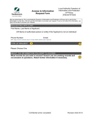 Fillable Online Access To Information Request Form Access To