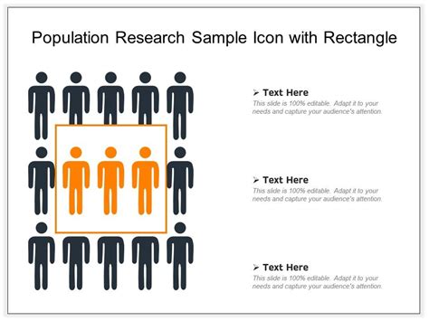 Population Research Sample Icon With Rectangle Powerpoint Slide