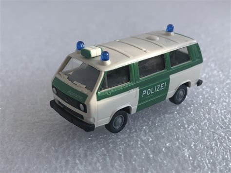 Roco miniatur modell H0 1444 VW Bus T3 Syncro Polizei im Maßstab 1 87