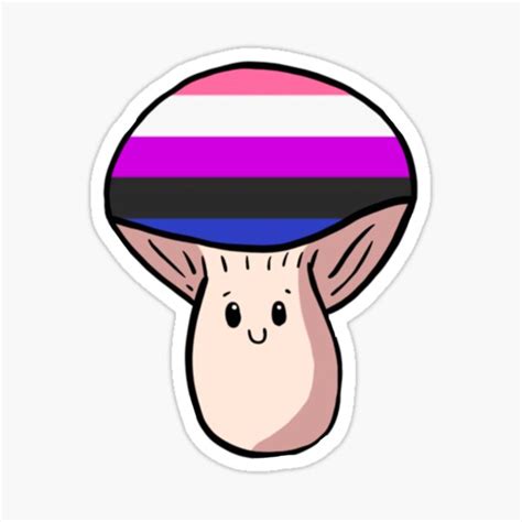 Gender Fluid Pride Mushroom Sticker For Sale By KaitLouise Redbubble