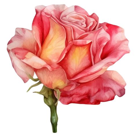 Premium Vector Watercolor Rose Flower Pink