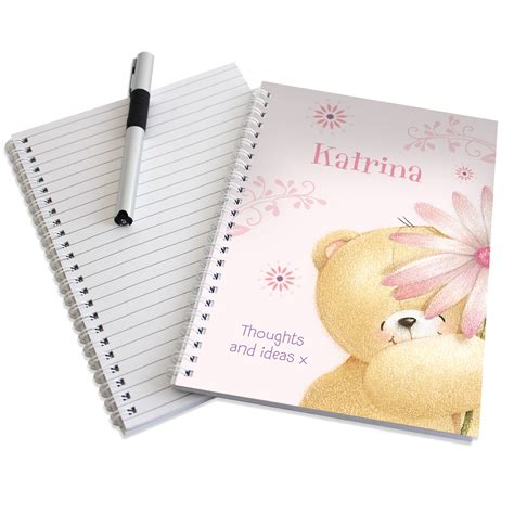 Personalised Forever Friends Big Flower A5 Notebook Forever Friends