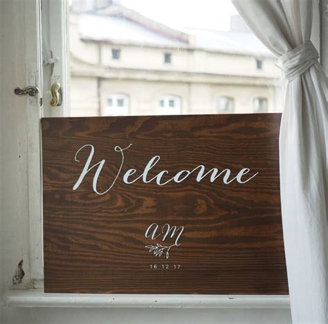 Wedding Welcome Board With Personalised Wording X Cm Etsy