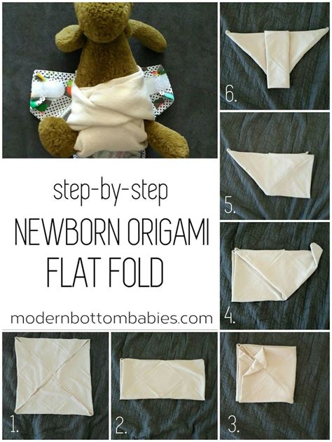 Modern Bottom Babies Newborn Origami Cloth Diaper Flat Fold Step By