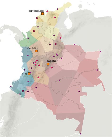 El mapa de la red urbana de Colombia - Mapas de El Orden Mundial - EOM