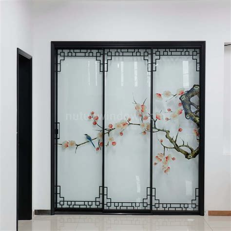 Foshan Factory Fire Proof Tempered Glass Aluminum Ultra Slim Frame Door