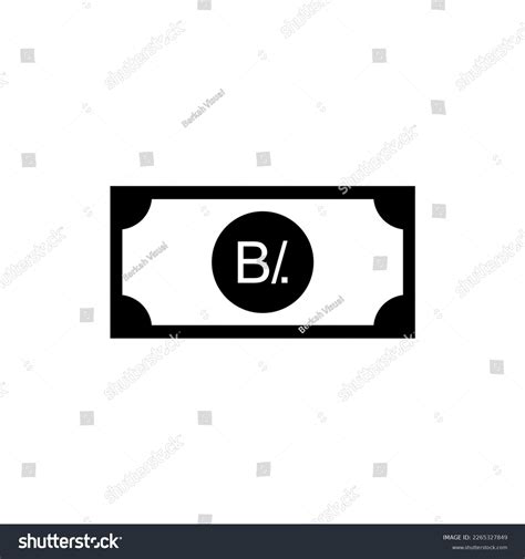 Panama Currency Symbol Panamanian Balboa Icon Stock Vector (Royalty