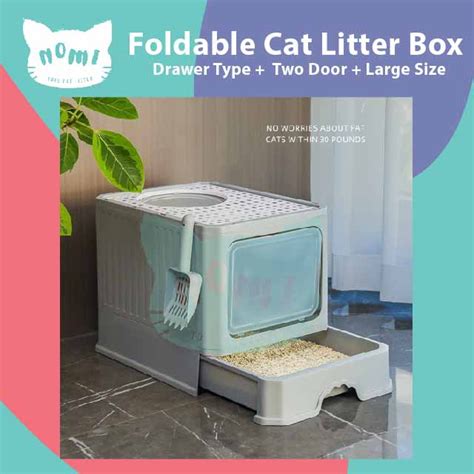 Foldable Large Cat Litter Box Anti Splash Drawer Cat Toilet Box Fully