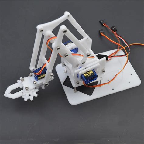 Diy Dof Smart Acrylic Rc Robot Arm Assembled Arm Educational Kit For