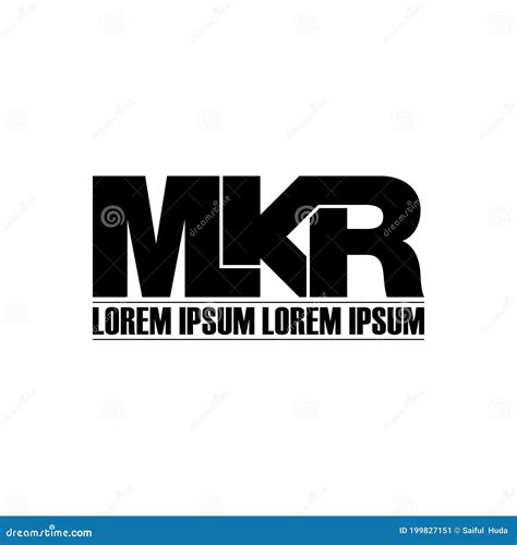 Letter Mkr Simple Monogram Logo Icon Design Stock Vector