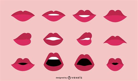 Realistic Lips Illustration Set Vector Download