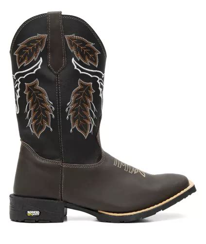 Bota Botina Texana Country Masculina Couro Rodeio Barretos Frete grátis