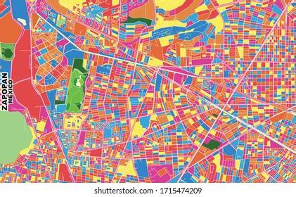 Colorful Vector Map Zapopan Jalisco Mexico: เวกเตอร์สต็อก (ปลอดค่าลิขสิทธิ์) 1715474209 ...