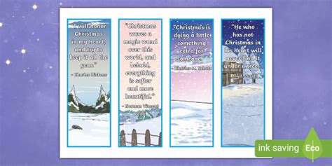 Literary Christmas Quote Bookmarks Hecho Por Educadores