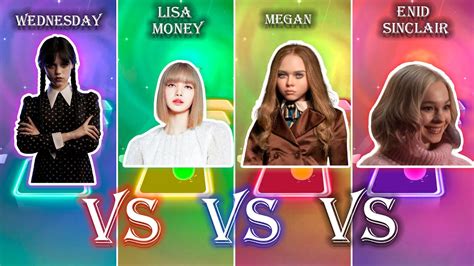 Wednesday Vs Lisa Money Vs Megan M3gan Vs Enid Sinclair Tiles Hop