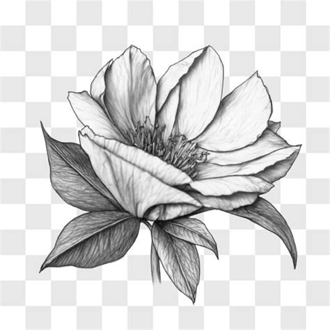 Descarga Dibujo De Flor En Blanco Y Negro Simple Y Elegante Sketches En