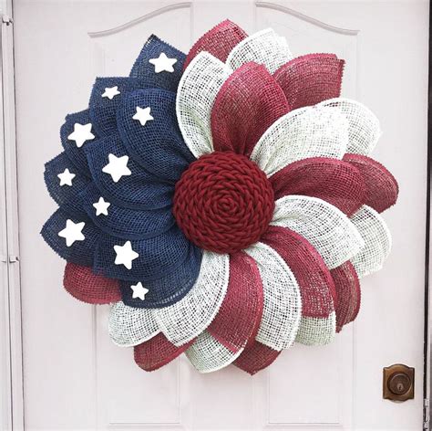 Patriotic Wreath Patriotic Wreath Deco Mesh Wreaths Spring Wreath