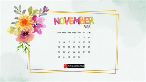 November Calendar Desktop Wallpaper | EntheosWeb