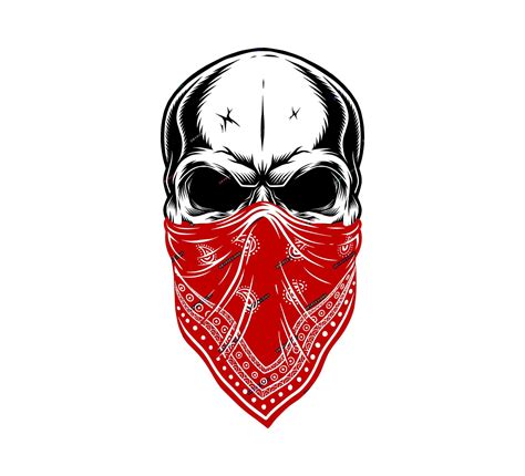 Skull Bandana Svg Png Graphic Hand Drawn Skull Illustration Sublimation