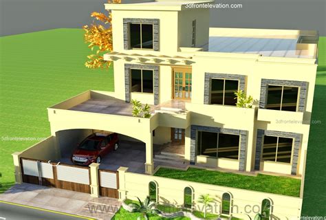 1 Kanal House Plan For 9 K1 Wapda Town 3d Front Elevation 3d Front