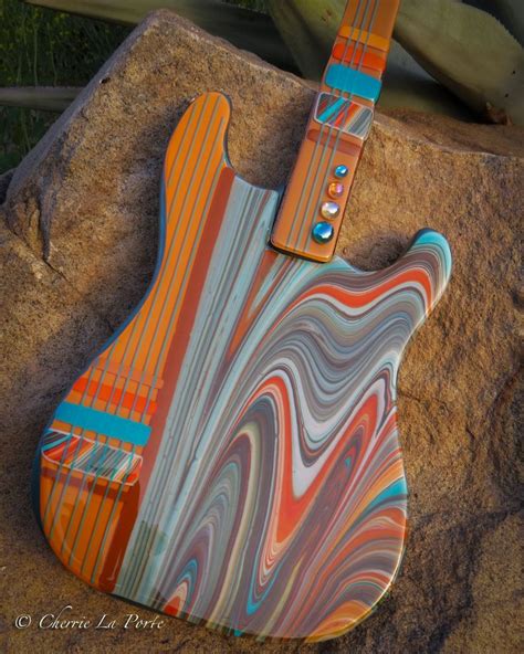 Glass Vibrations Upscaled Vintage Fender Stratocaster Guitar With Fused Glass By Cherrie