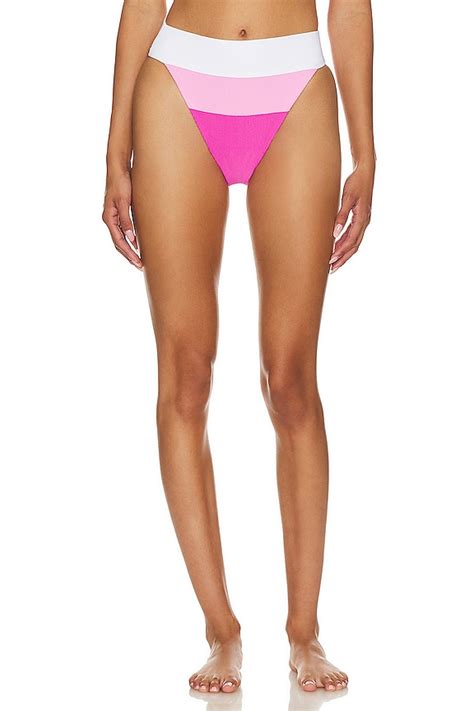 Beach Riot X Revolve Alexis Bikini Bottom In Ultra Pink Color Block