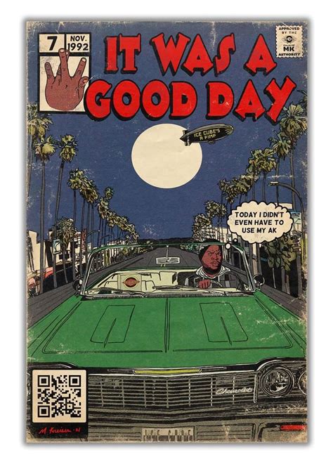 ICE CUBE It Was A Good Day Comics Parody Gangsta Rap Album Vintage