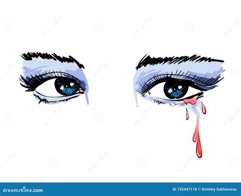 Crying Eyes Icon Cartoon Style 198349073