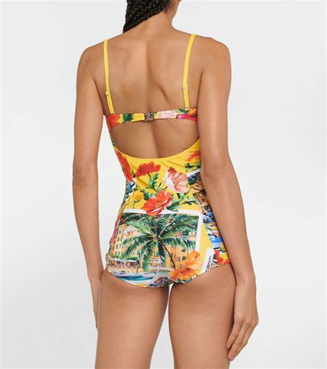 Dolceandgabbana Portofino Printed Balconette Swimsuit Dolce And Gabbana