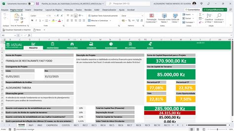 Planilha De Estudo De Viabilidade Econômica Em Excel 60 Angola