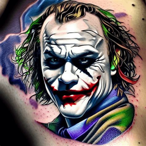 Heath Ledger Joker Tattoo Portrait Creative Fabrica