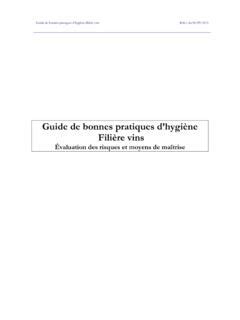 Guide de bonnes pratiques dhygiène Filière vins guide de bonnes