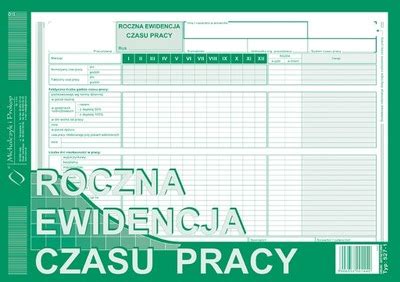 Druk Roczna Ewidencja Czasu Pracy A Oficjalne