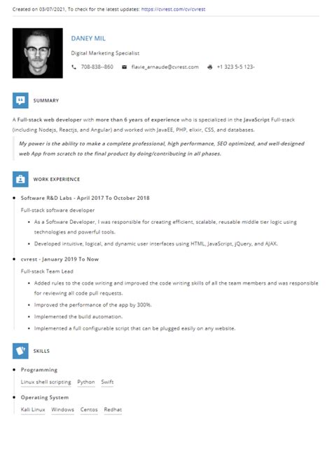 How To Create A Professional Cv From Your Linkedin Profile Data By Mohamed Kamel Cvrest Medium