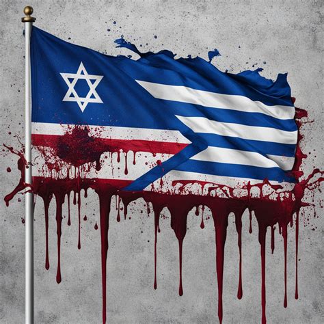 USA flag blended with Israel flag with blood dripping by xxx xxx ...