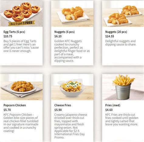 KFC Menu Singapore Prices & Promos Updated 2025