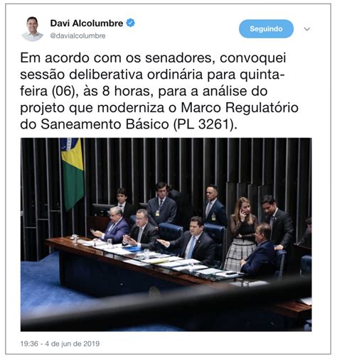 Senado vota projeto sobre Marco Regulatório do Saneamento Básico nesta 5ª