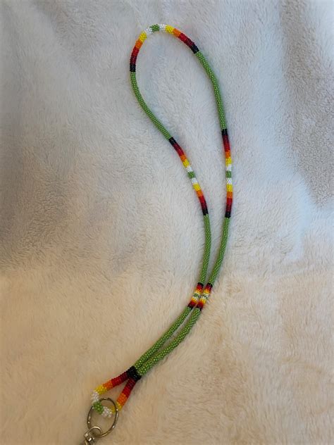 Beaded Lanyard Green Ghost Bear Trading Post