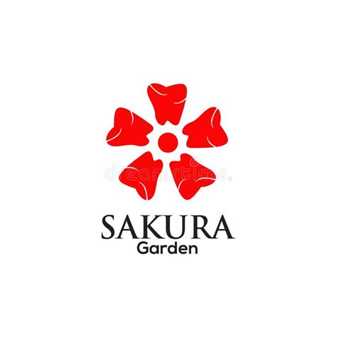 Sakura Flower Icon Logo Design Template Stock Illustration