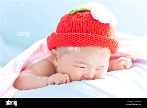 Newborn Baby Girl Sleeping Stock Photo Alamy