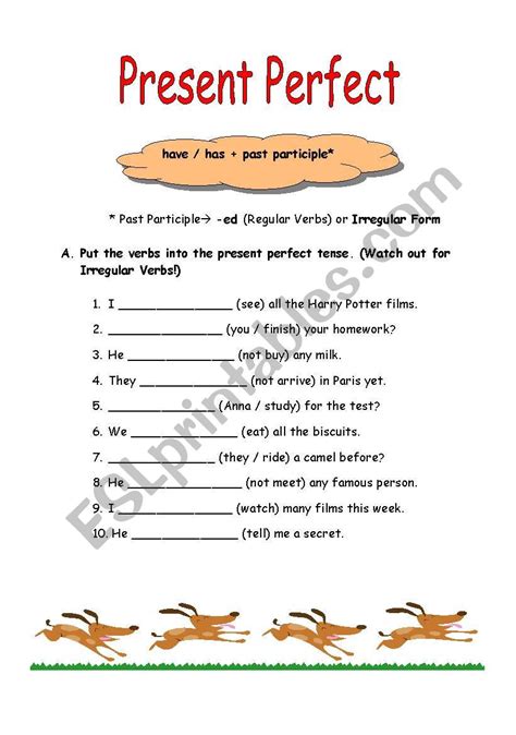 Present Perfect Esl Worksheet By Fkafetz