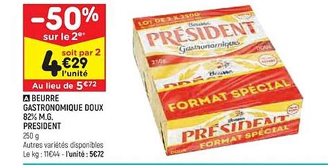 Promo Beurre Gastronomique Doux M G Pr Sident Chez Leader Price