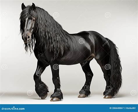 Black Friesian Horse stock illustration. Illustration of tail - 286648867