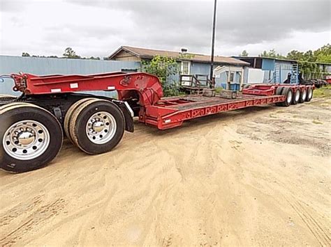 Used 50 Ton Landoll 325 Tri Axle Lowboy Trailer With 4th Flip Axle Hyd