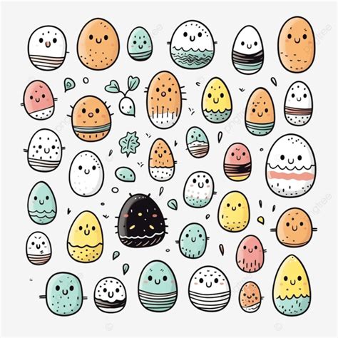 Egg Cute Doodle Art Egg Drawing Egg Cute Png Transparent Image And